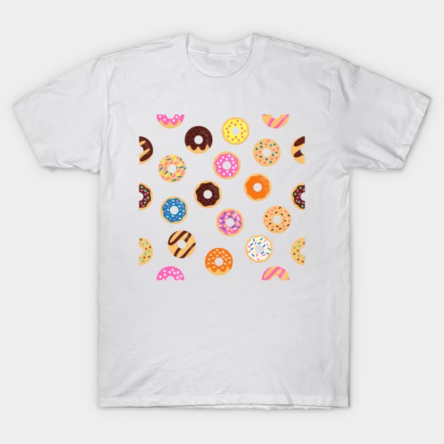 Doughnut Pattern T-Shirt by Radradrad